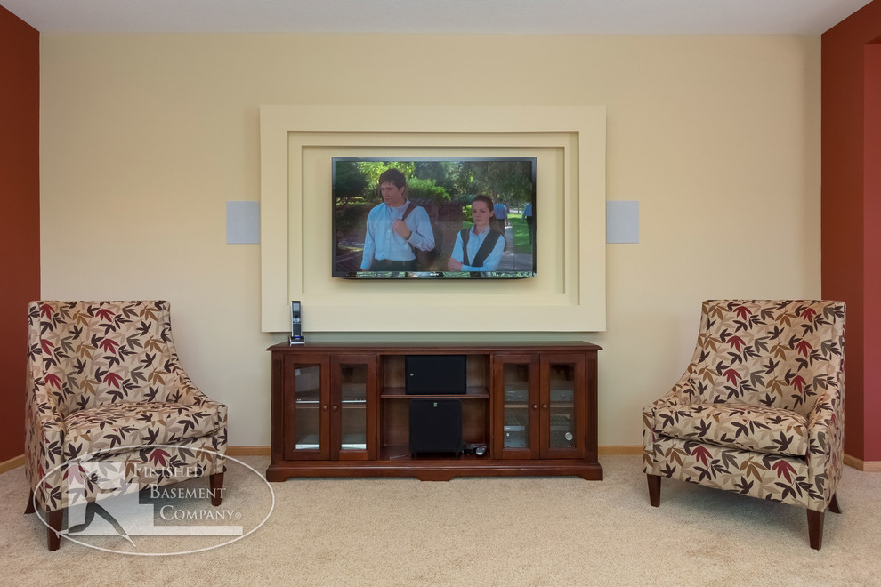 Basement TV Wall Traditional Basement Minneapolis by FBC Remodel Houzz