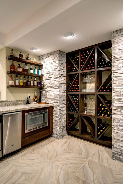 Basement Bar and Wine Rack Transitional Wine Cellar Denver by FBC Remodel Houzz NZ