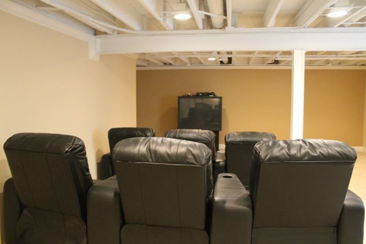Design ideas for a traditional home cinema in Chicago.