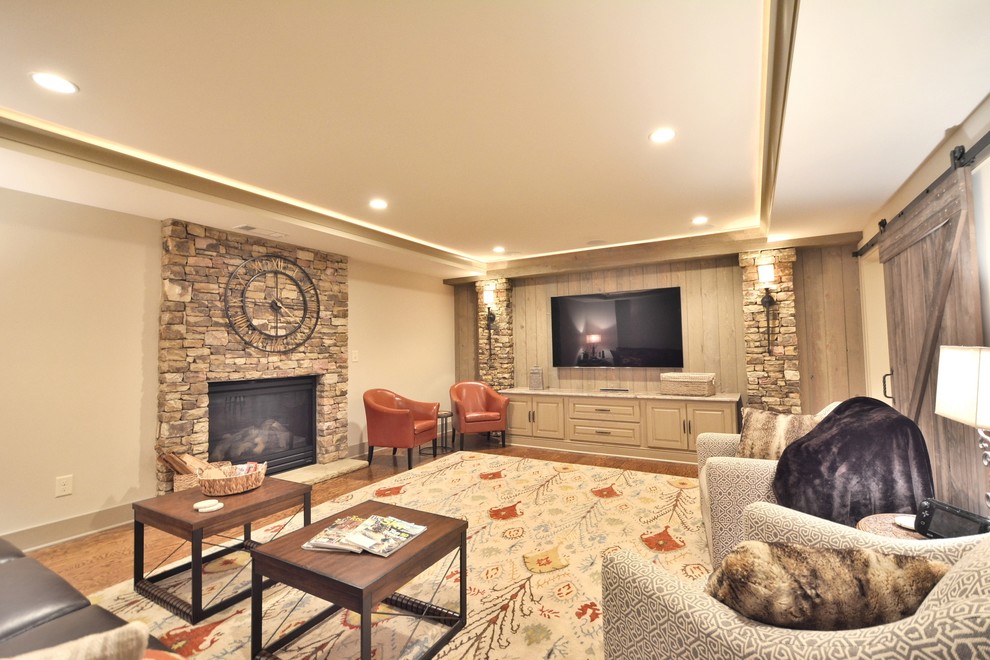 BASEMENTS Contemporary Basement Atlanta by Victoria Renovations