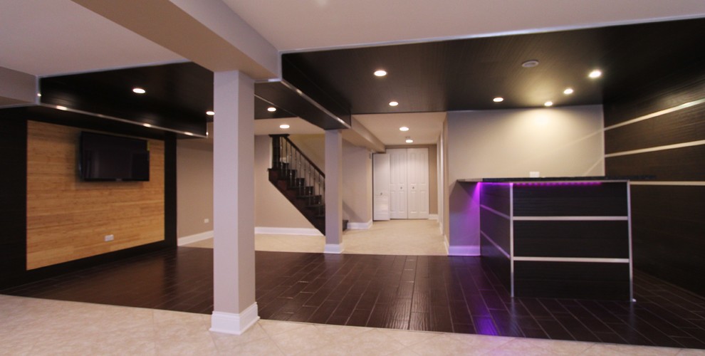 Basements Modern Basement Chicago by Worthy Builders,Inc Houzz