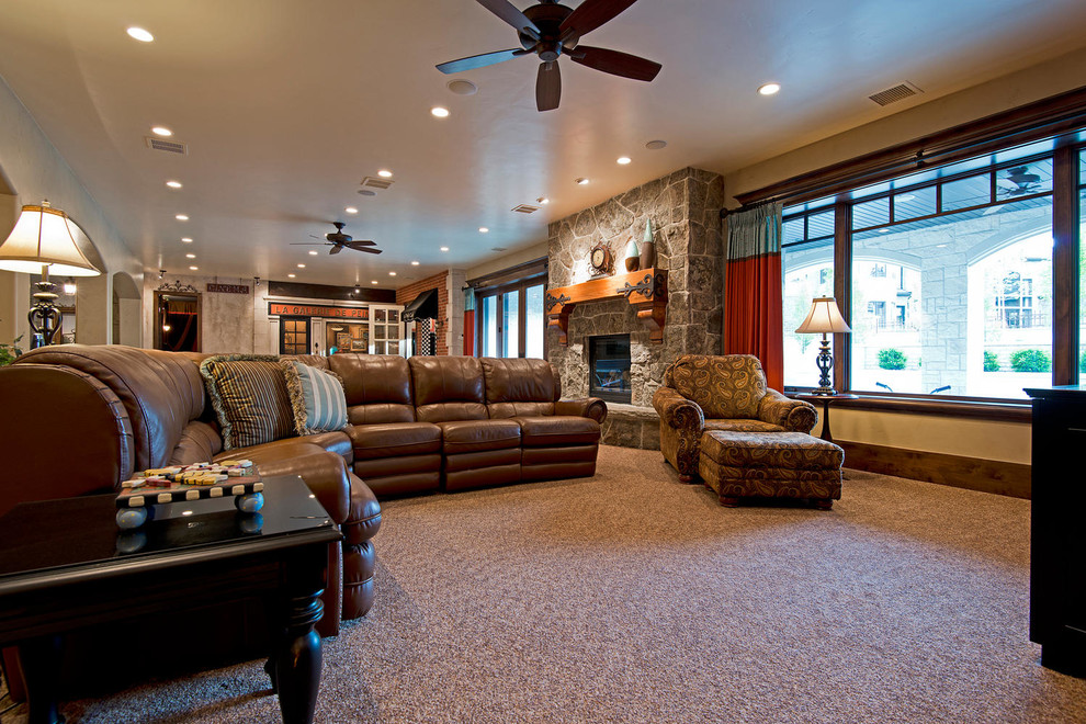Example of a tuscan basement design in Salt Lake City