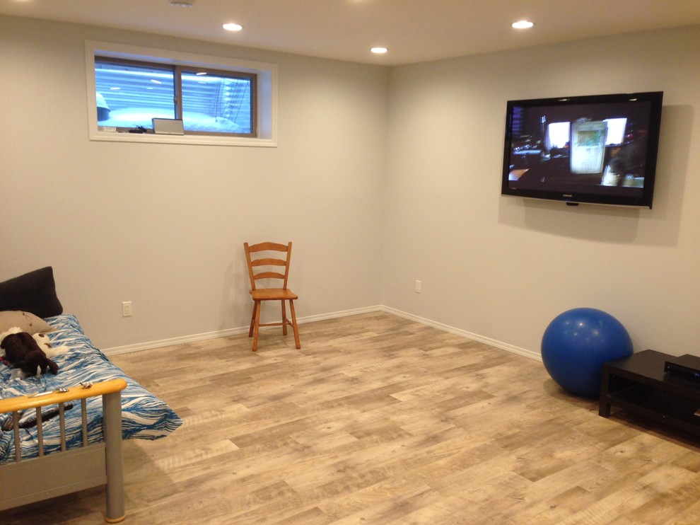 Blue Basement Contemporary Basement Edmonton by MANTRA Designs Houzz