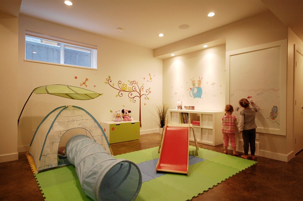 Bonnie Doon House 96 Modern Basement Edmonton by Homes by Metro Houzz