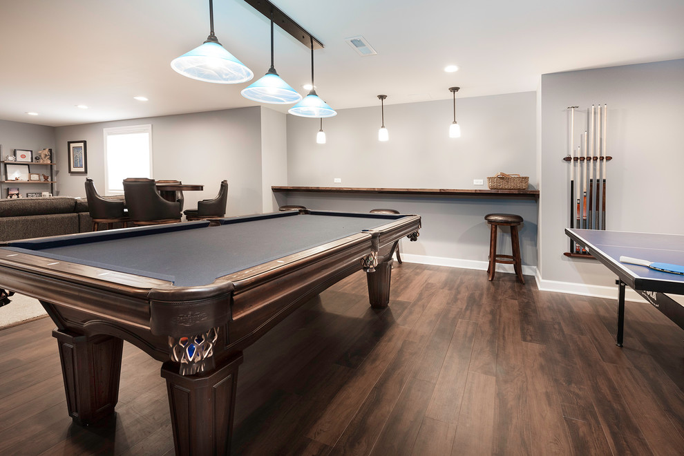 Brian and Victoria Basement Traditional Basement Chicago by