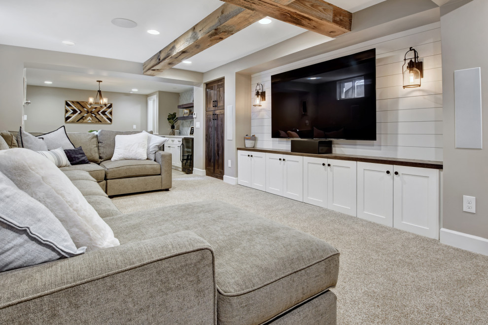 Example of a country basement design in Denver