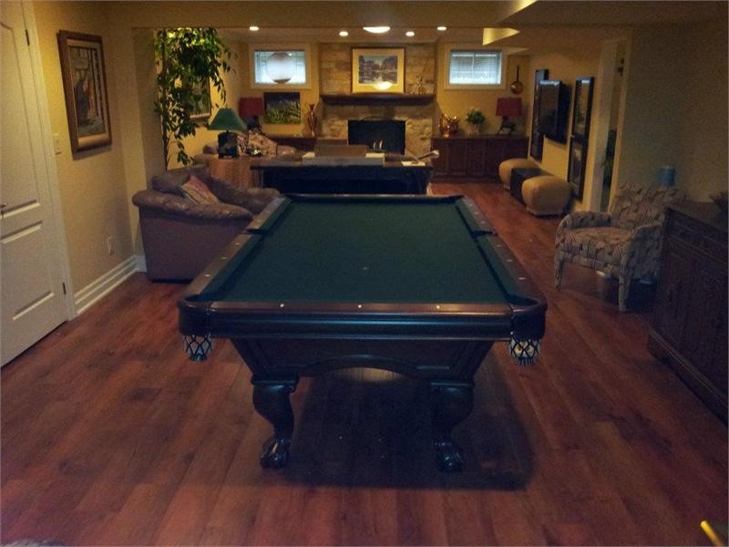 Brunswick Glenwood pool table in Recreation Room Traditional