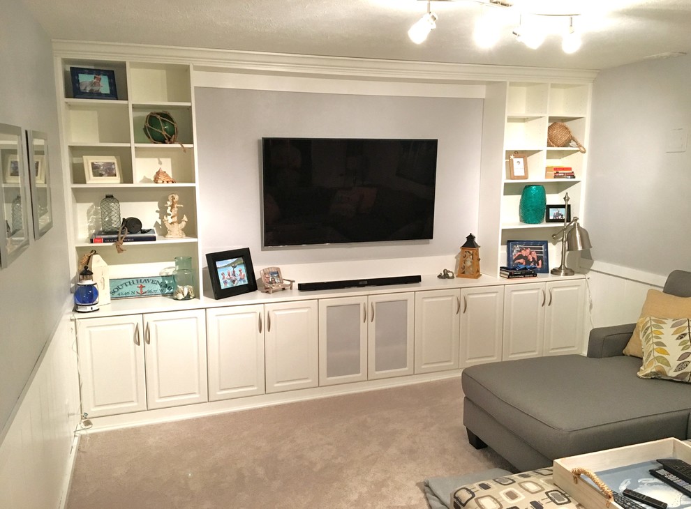 Builtin Media Center Transitional Basement Indianapolis by