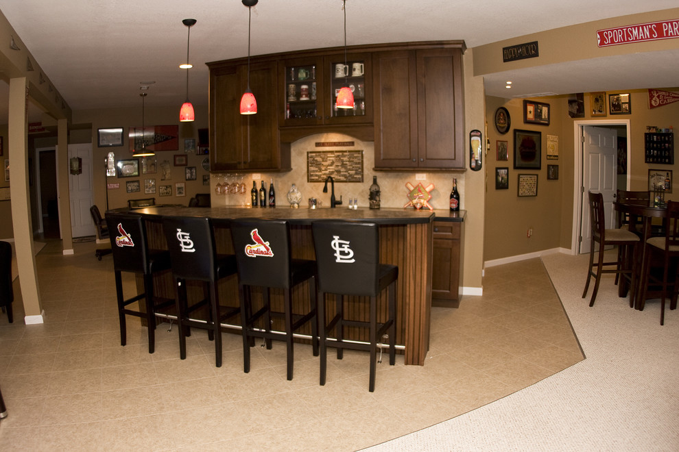 Cardinals Basement Traditional Basement St Louis by J.T. McDermott Remodeling Houzz