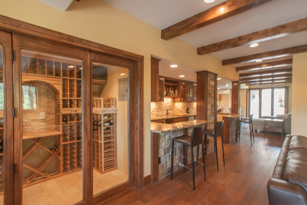 Castle Pines Rustic Finished Basement - Rustic - Basement - Denver - by