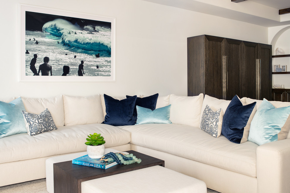 Coastal Spanish Basement Beach Style Basement Los Angeles by