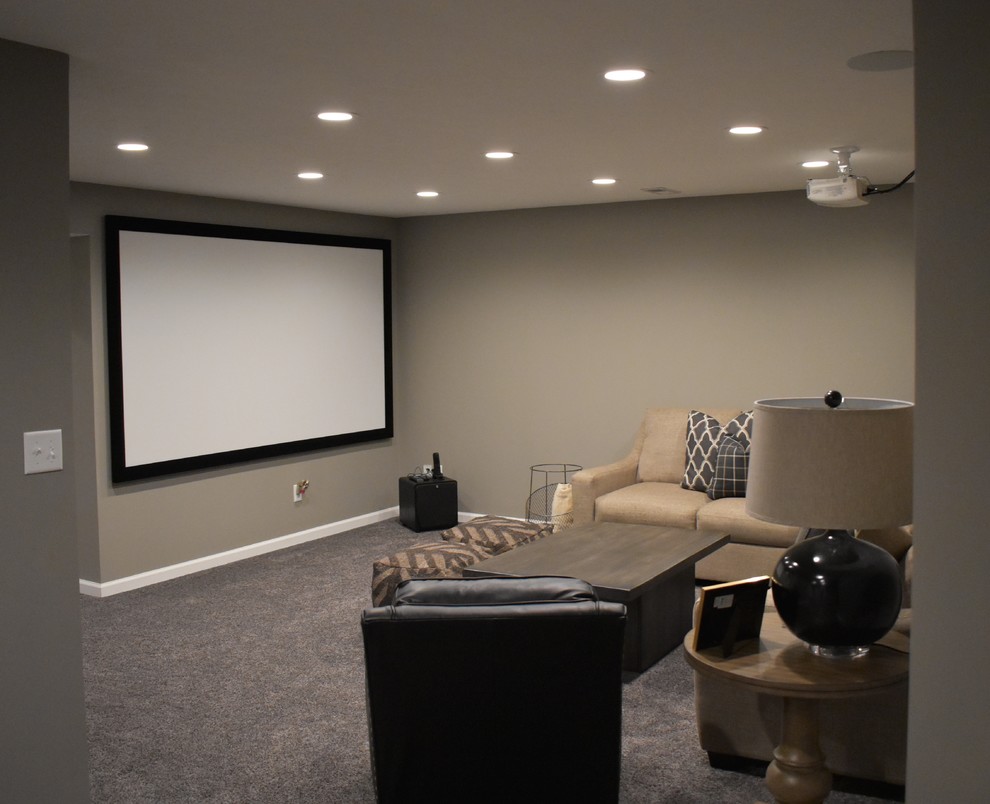 Colinbrook Basement Transitional Home Theater Indianapolis by