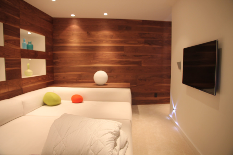 Comfy TV Room Contemporary Basement Vancouver by Living Edge