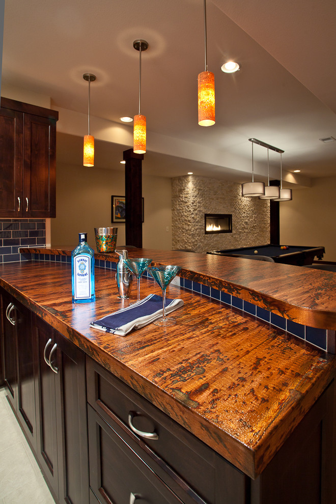 Inspiration for a contemporary basement remodel in Denver