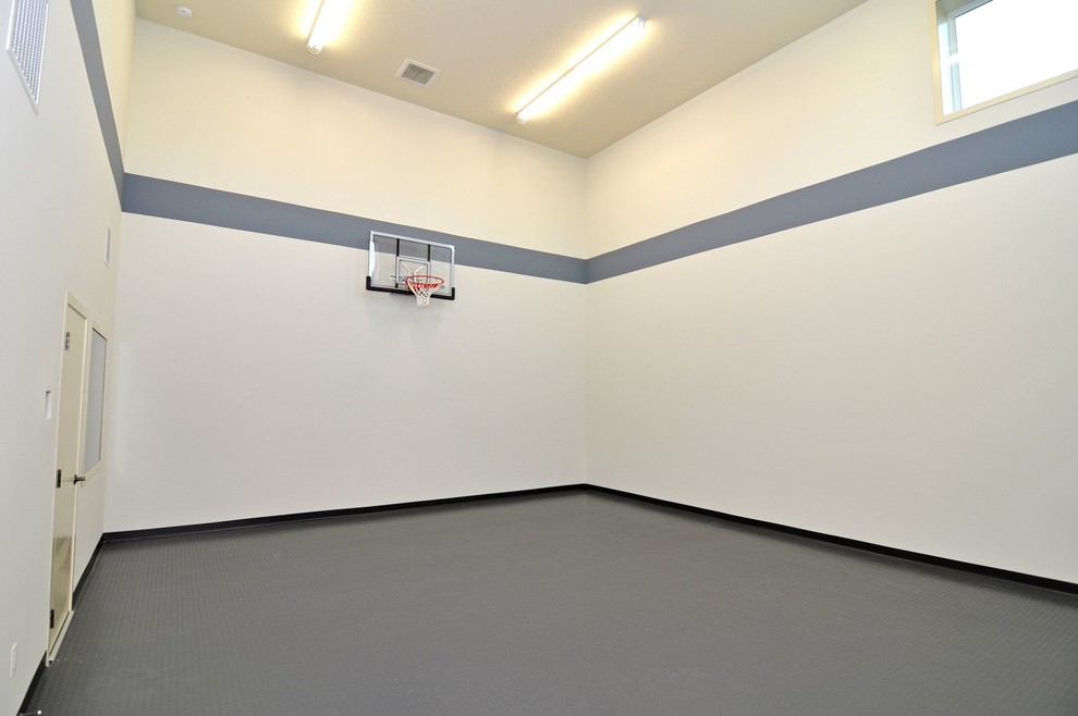 Craftsman Home With Indoor Sports Court Traditional Basement