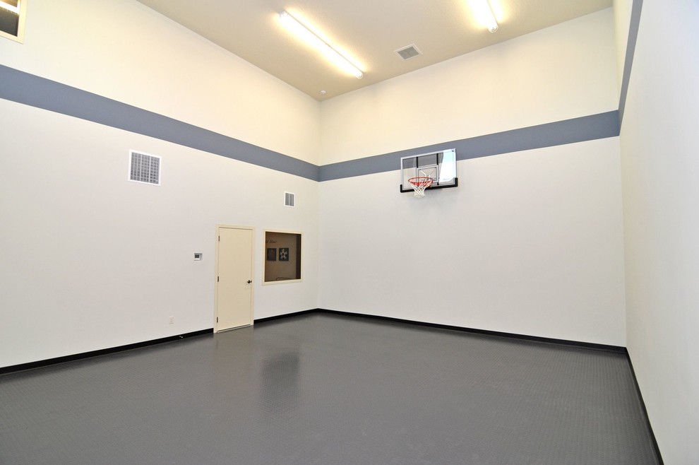 Craftsman Home With Indoor Sports Court Traditional Basement