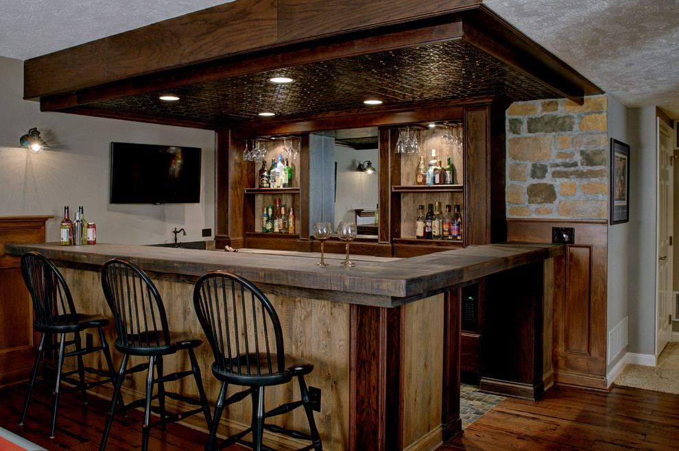 Custom Basement Bar - Rustic - Home Bar - Columbus - by Dave Fox Design ...
