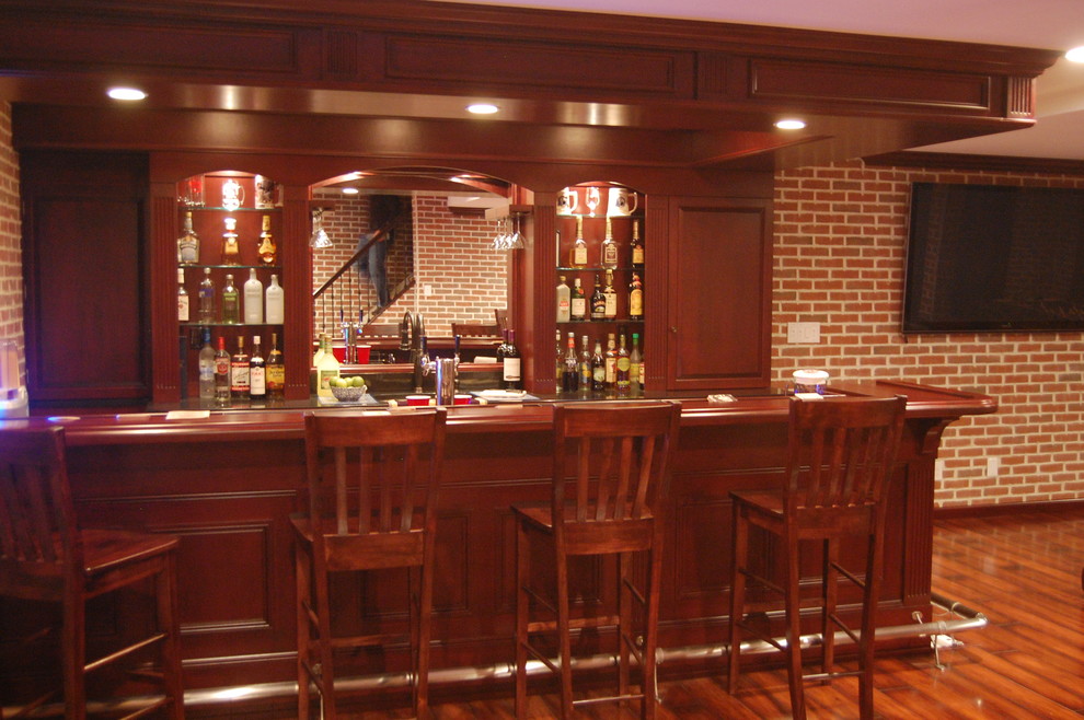 Custom Basement Pub Bar Transitional Basement Philadelphia by DAVID RAMSAY