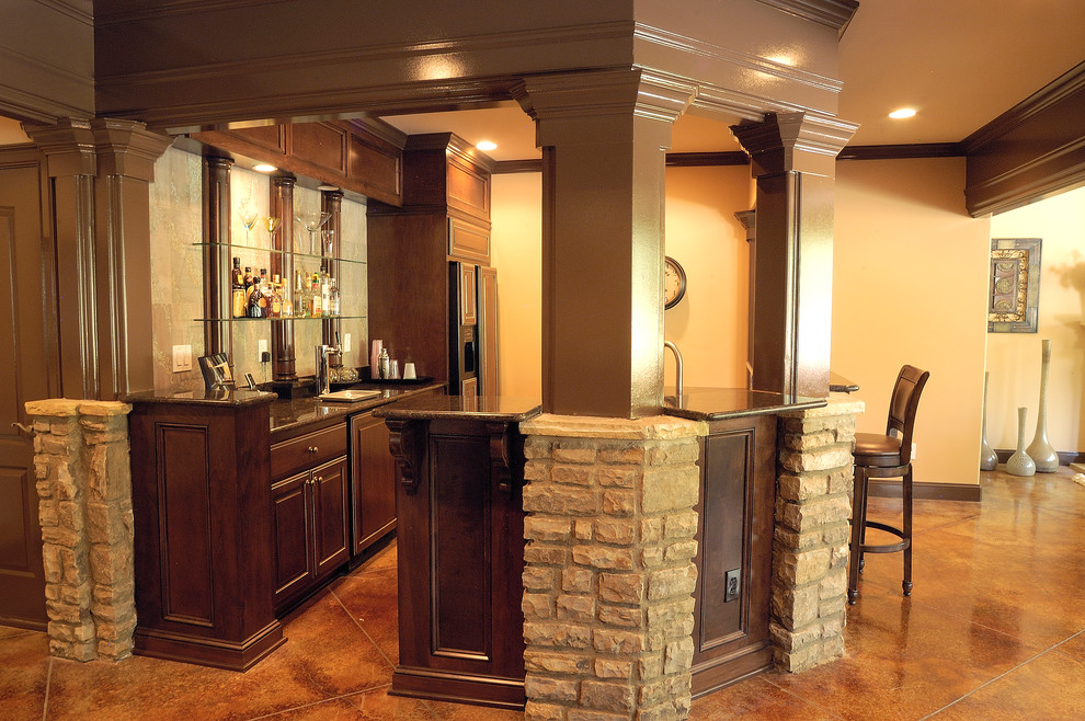 Custom Homes Traditional Home Bar Atlanta by Hunter Homes