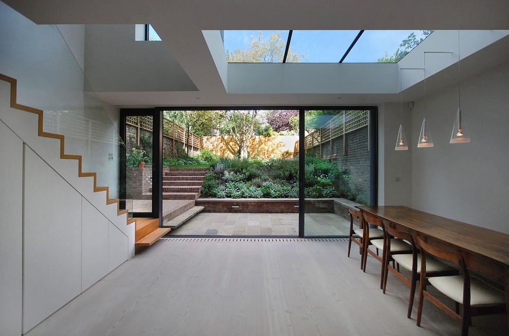 Example of a trendy dining room design in London