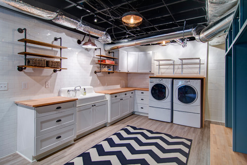 unfinished basement laundry room ideas