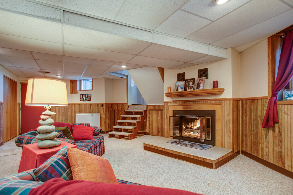 Inspiration for an eclectic basement remodel in Minneapolis