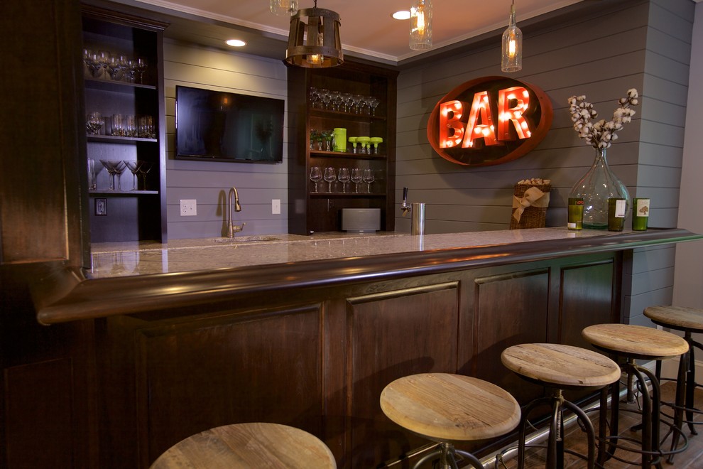 Photo of a classic home bar in Atlanta.