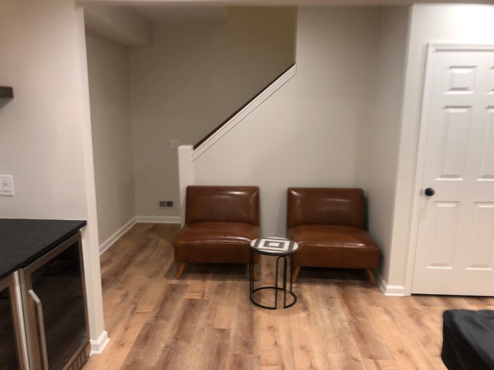 East Cobb Basement Makeover with Wetbar & Spare Bath Contemporary