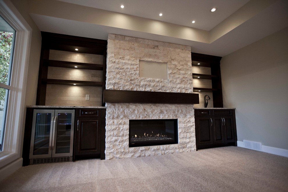 Elbow Valley Estate Home Traditional Basement Calgary by Urban