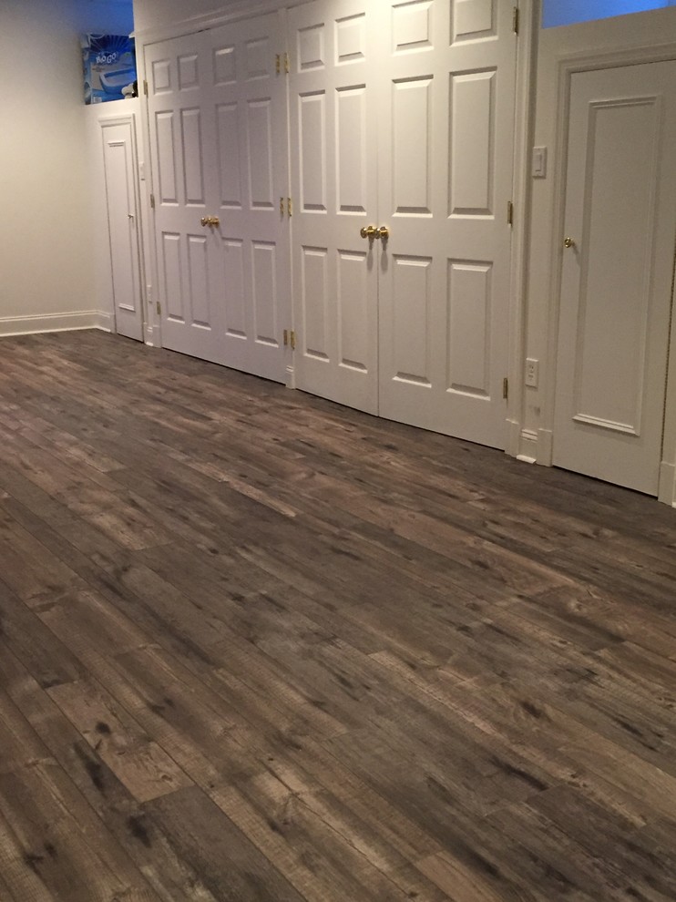 ENHANCED VINYL MIX PLANKS IN RYE Rustic Basement New York by