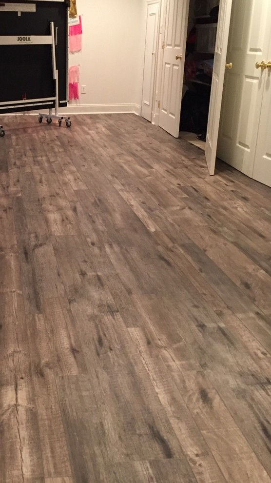 ENHANCED VINYL MIX PLANKS IN RYE Rustic Basement New York by