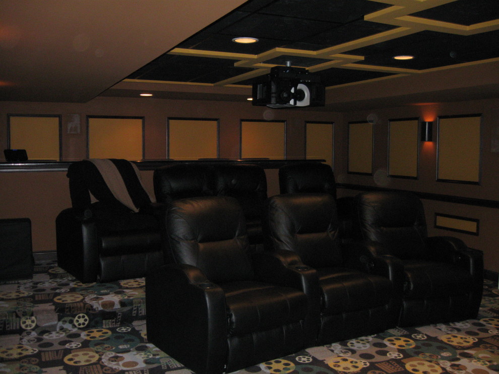 Inspiration for a timeless home theater remodel in Chicago