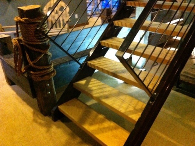 Expansive rustic staircase in Salt Lake City.