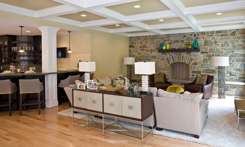 Inspiration for a contemporary basement remodel in DC Metro