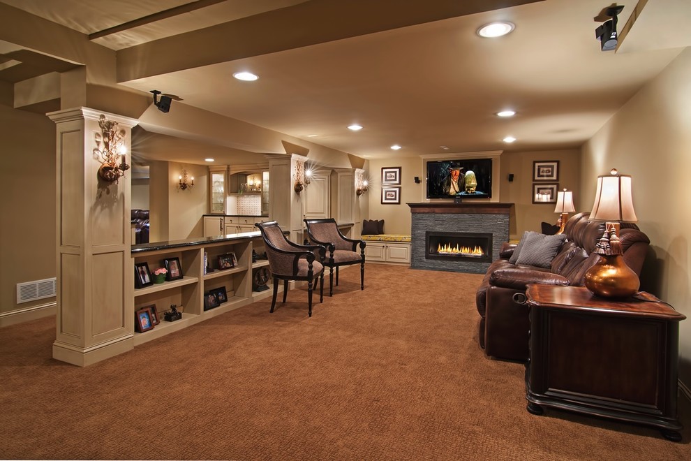 Inspiration for a timeless basement remodel in Minneapolis