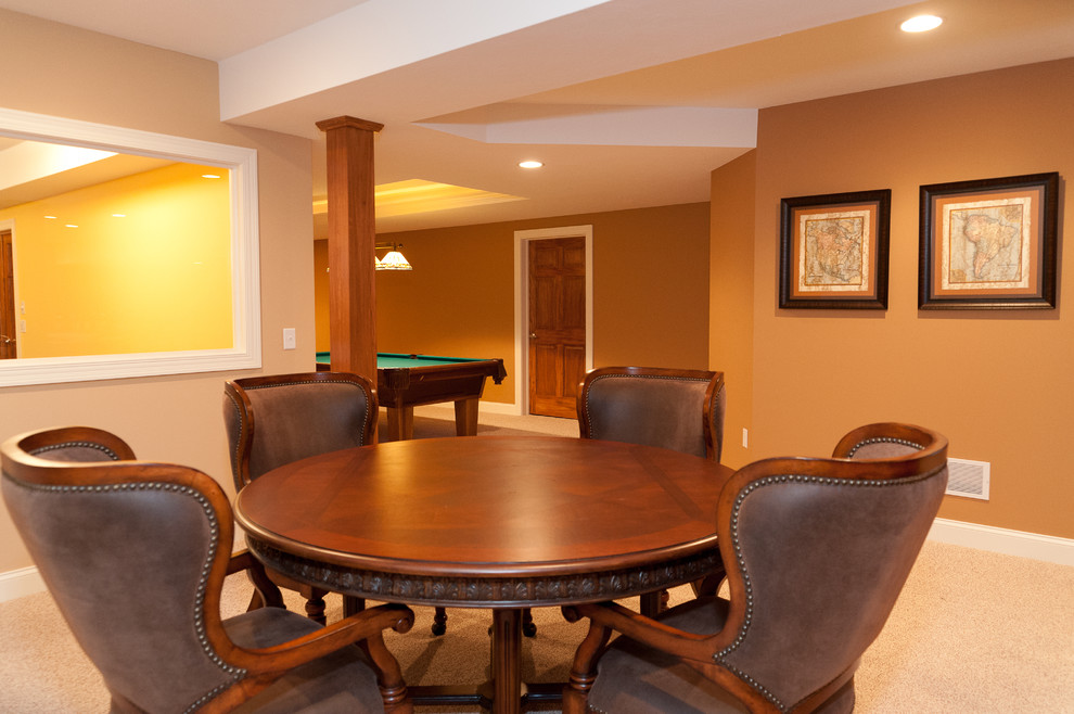 Inspiration for a timeless basement remodel in Cleveland