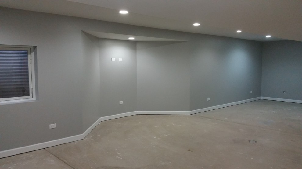 Finished Basement Modern Basement Chicago by Diamond Basement