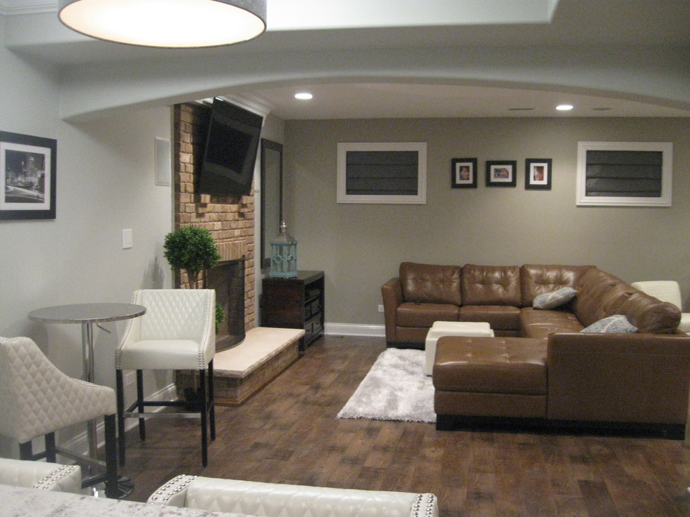 Finished Basement - Contemporary - Basement - Chicago | Houzz