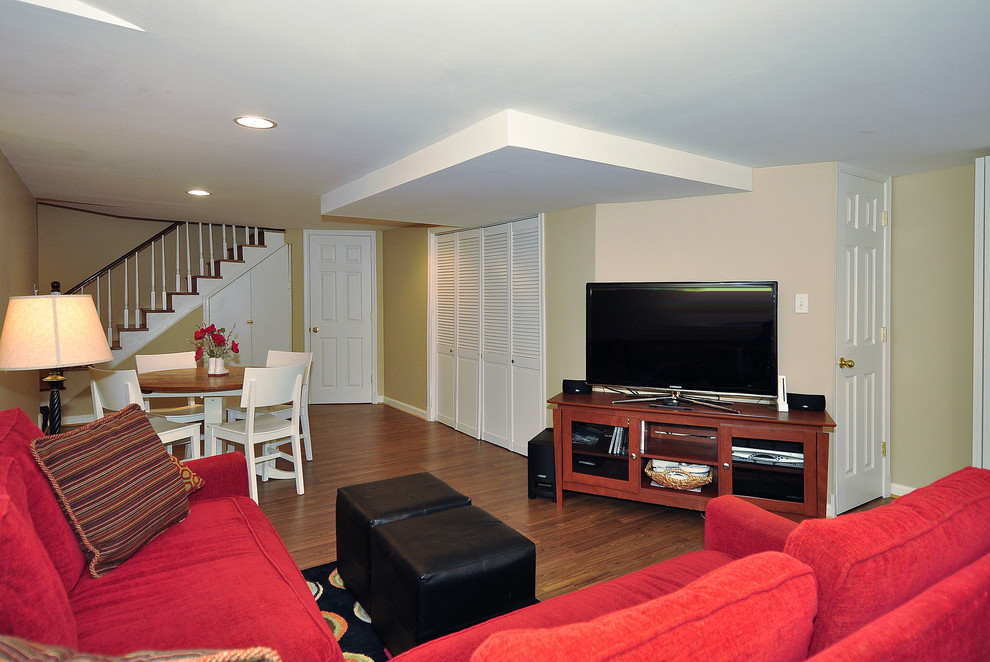 Finished basement Traditional Basement Raleigh by Switcharoom, LLC Houzz