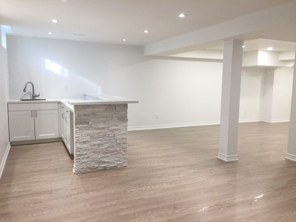 Finished basement with Bar in Scarborough Traditional Basement