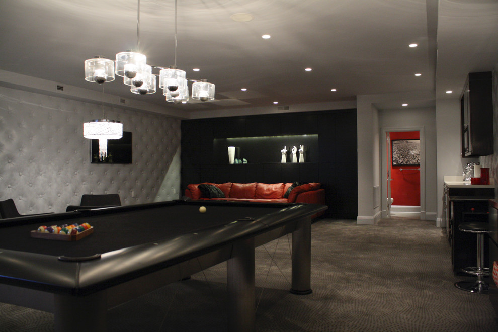 Inspiration for a contemporary basement in St Louis.