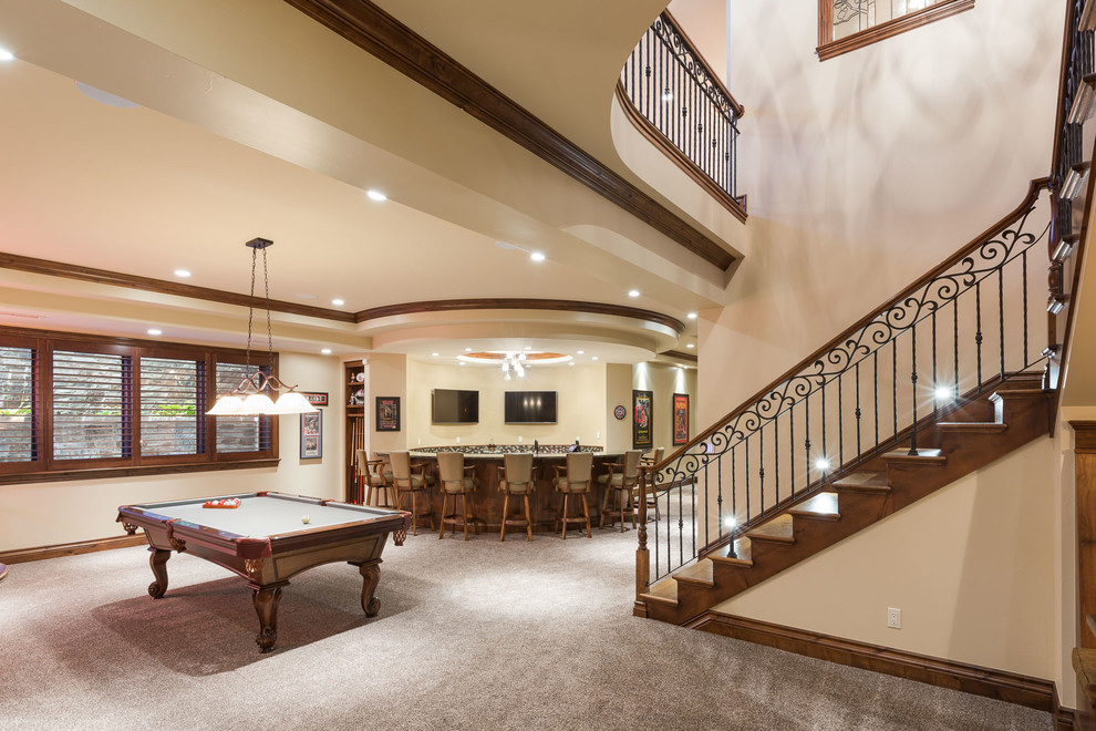 Golf Course Living Rustic Basement Denver by CC Designs LLC Houzz
