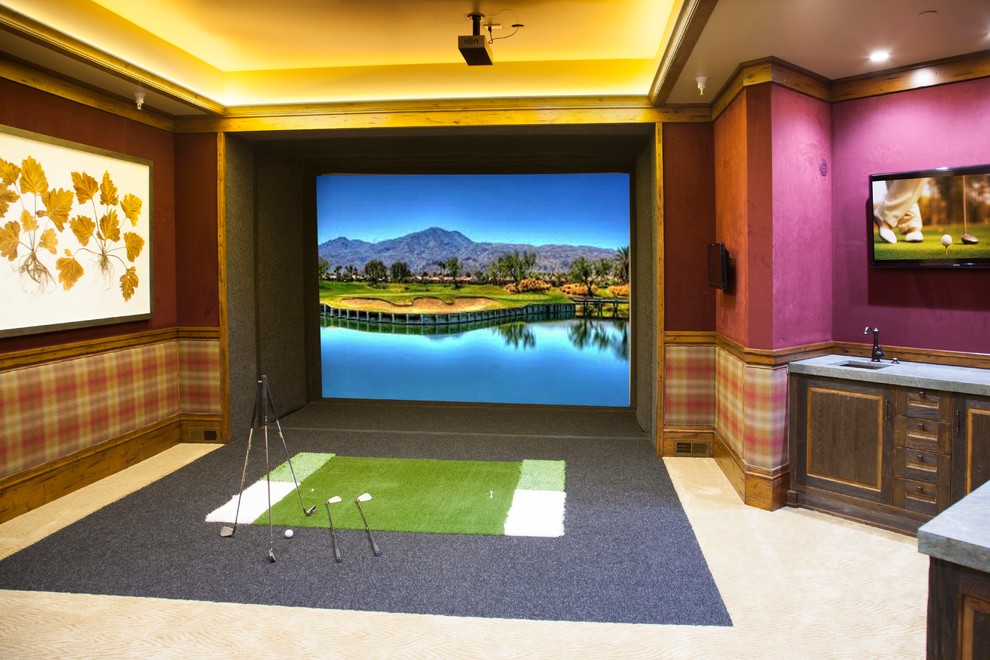 Golf Simulator Basement Salt Lake City by Germania Construction