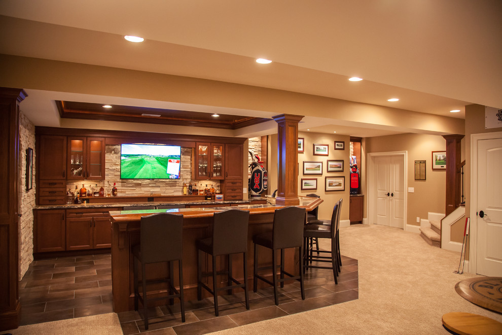 Golf themed basment Traditional Basement Cincinnati by Legacy Builders Group Houzz