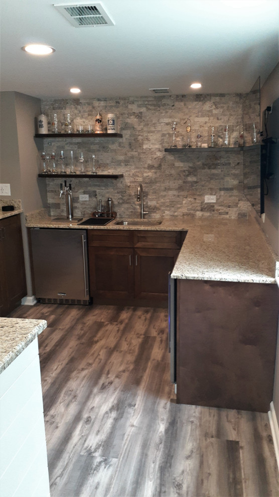 Grayslake Basement Bar Flooring Basement Chicago by Lake County