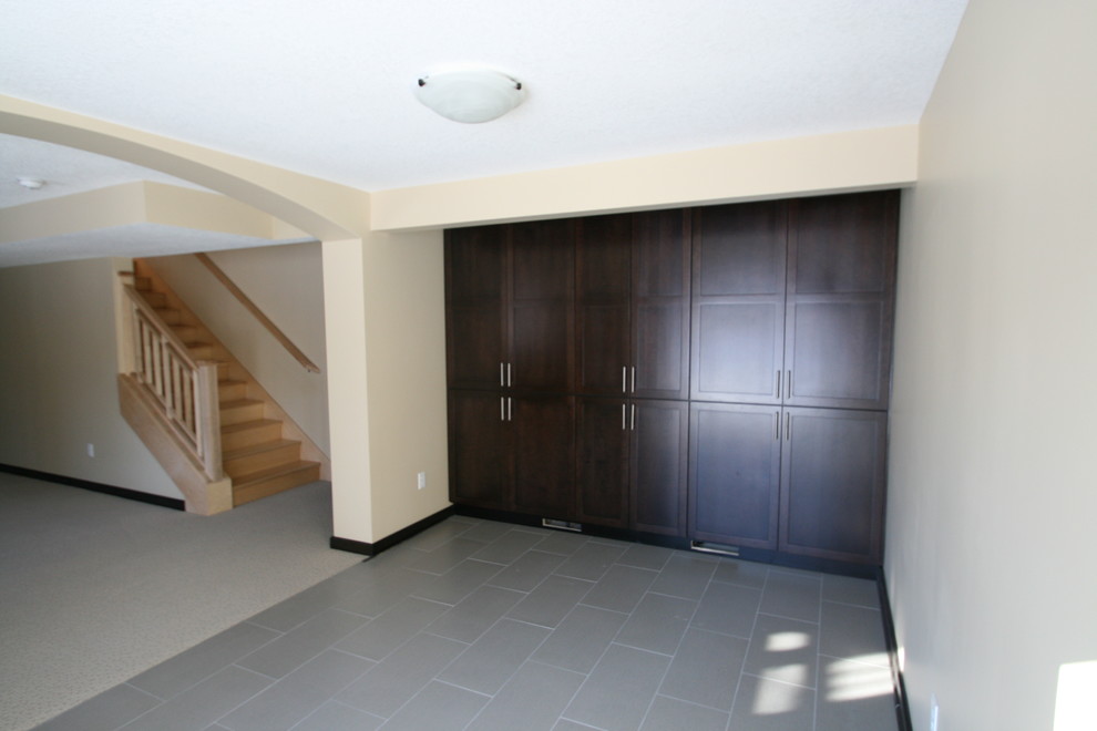 Photo of a contemporary basement in Cedar Rapids.