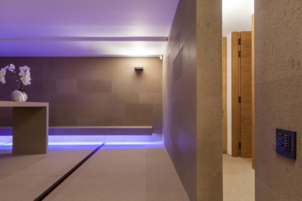 Inspiration for a contemporary basement remodel in London