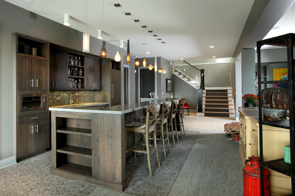 Inspiration for a contemporary home bar in Grand Rapids.