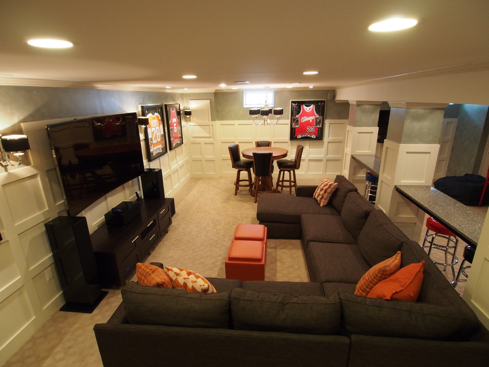 Inspiration for a timeless basement remodel in New York