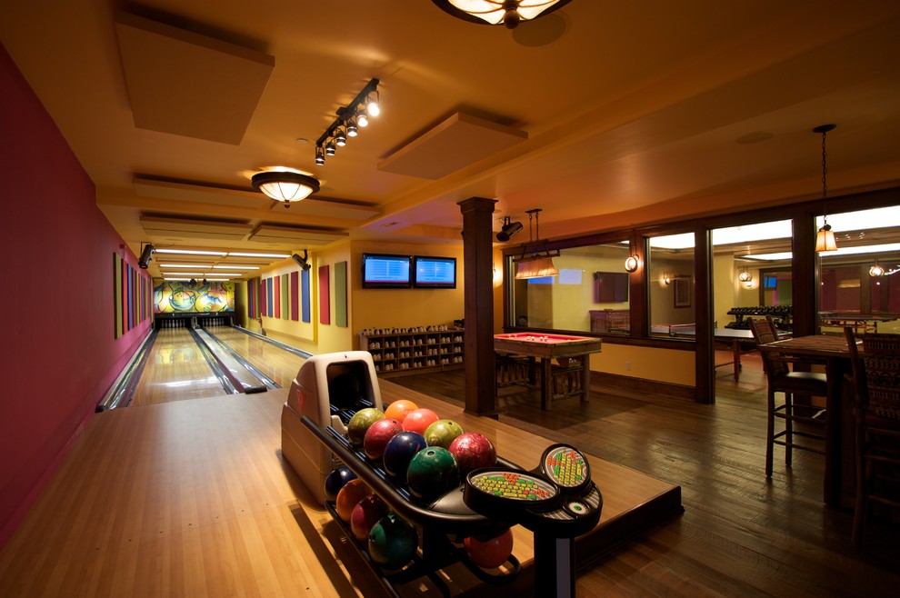 Home Bowling Alley Rustic Basement Salt Lake City by Lifestyle
